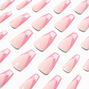 Pink Jelly V French Tip Squareletto Vegan Faux Nail Set - 24 Pack,