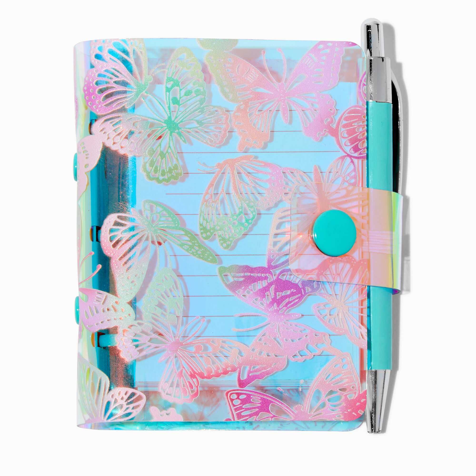 View Claires Holographic Butterfly Mini Journal Notebook information