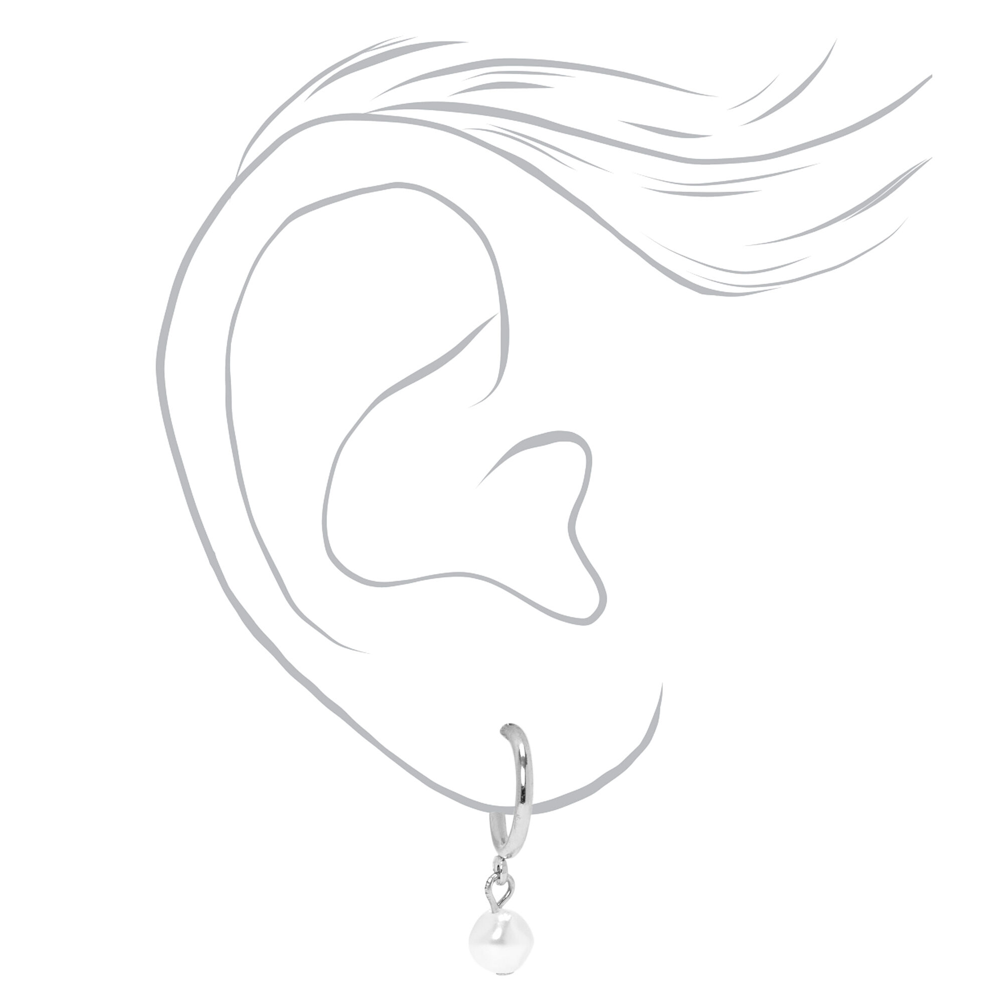 Silver Mixed Pearl Earrings Set - 9 Pack