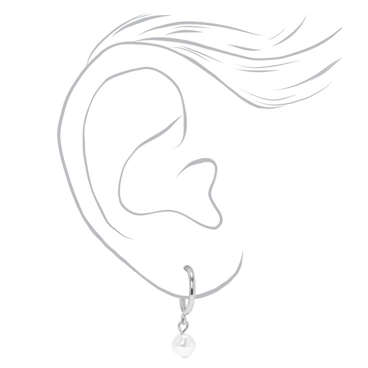 Silver Mixed Pearl Earrings Set - 9 Pack,