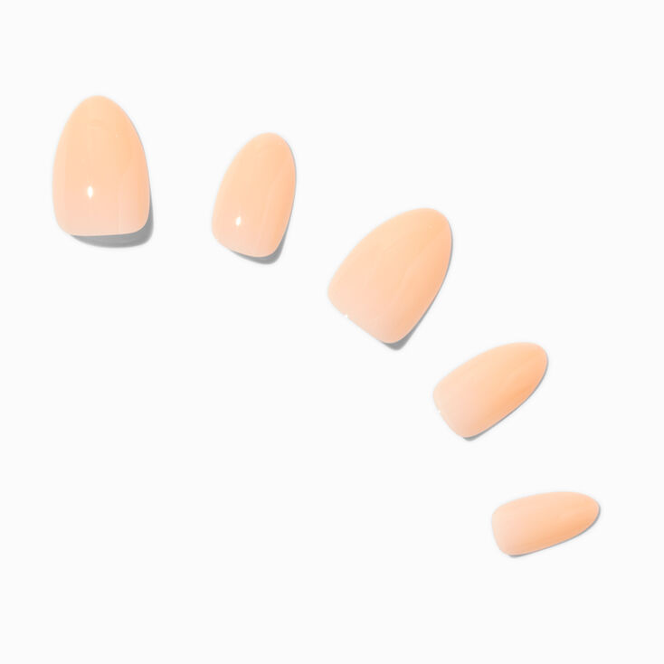 Orange Glossy Short Almond Vegan Faux Nail Set - 24 Pack,