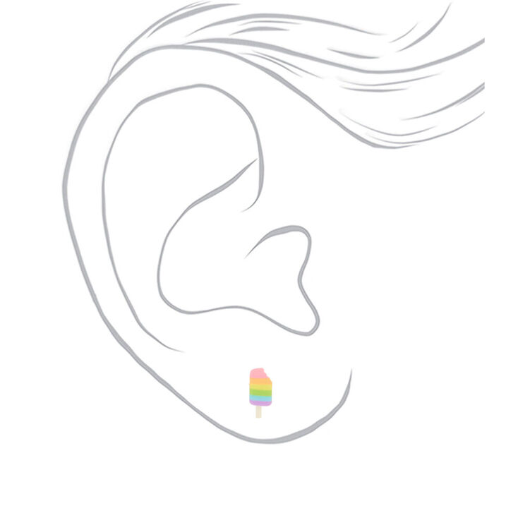 Unicorn Ice Pop Stud Earrings - 6 Pack,
