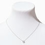 C LUXE by Claire&#39;s Sterling Silver 1/10 ct. tw. Lab Grown Diamond Open Heart Pendant Necklace,