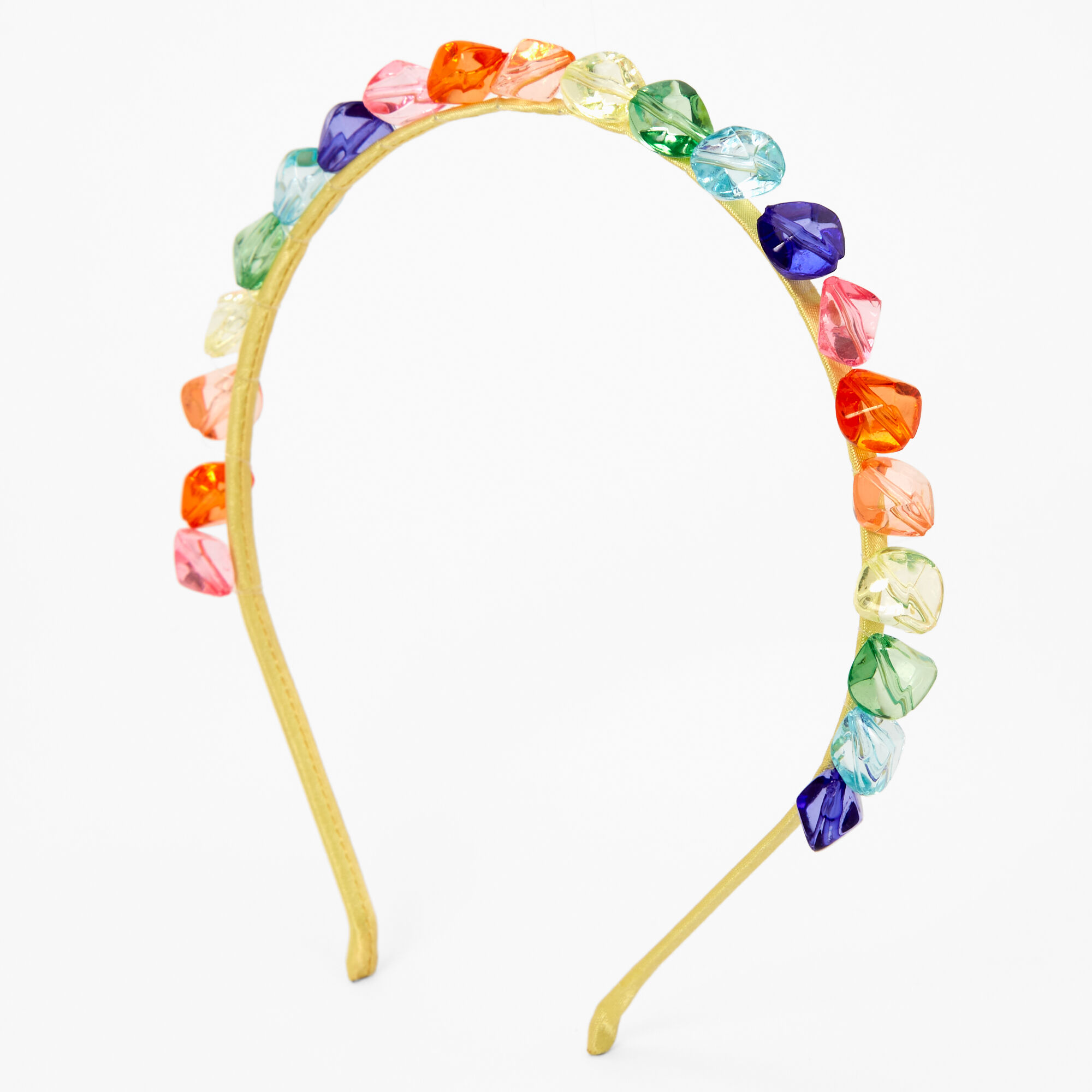 View Claires Rainbow Stones Headband Gold information