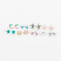 Pastel Pink Mixed Stud Earrings - 9 Pack,