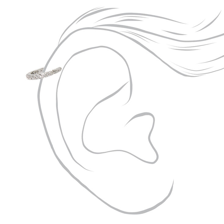 Piercings de cartilage 1,0&nbsp;mm designs vari&eacute;s en zircon cubique couleur argent&eacute;e - Lot de 3,