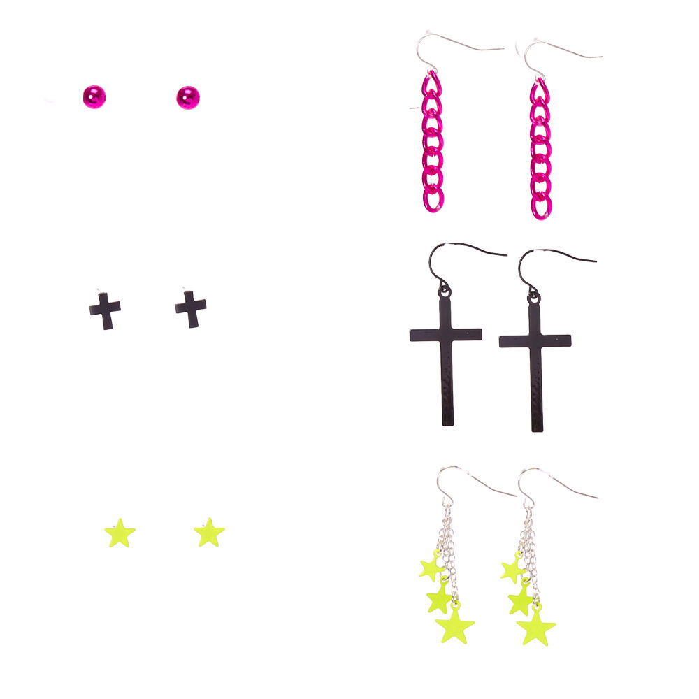 Punk Girl Mixed Earrings - 6 Pack,