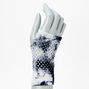 Blue and White Tie Dye Fishnet Gloves,