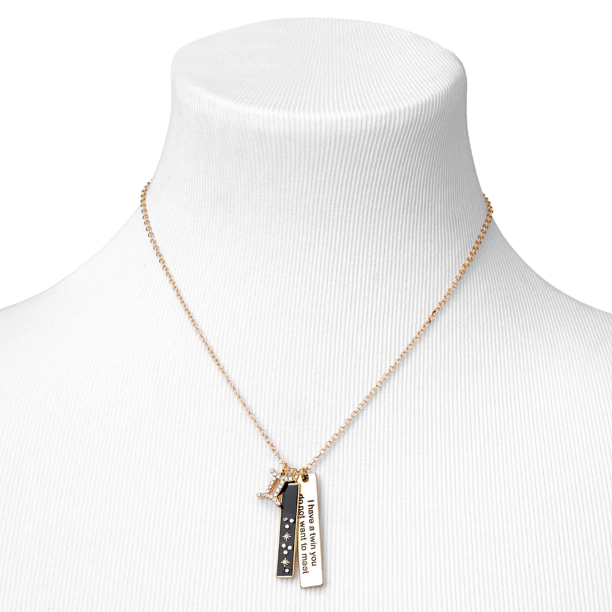 Gold Zodiac Symbol Pendant Charm Necklace,