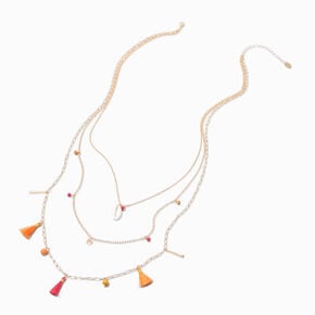 Gold-tone Tassel Multi-Strand Y-Neck Necklace,