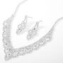 Silver Rhinestone Mini Scalloped V Jewelry Set - 2 Pack,