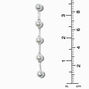 Silver-tone Pearl Column 3.5&quot; Drop Earrings,