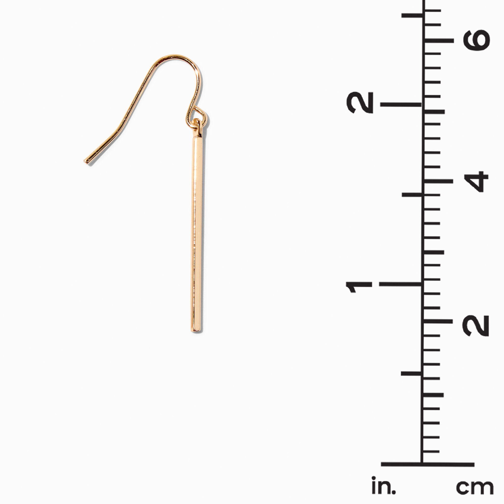 Gold-tone Bar 1" Drop Earrings,
