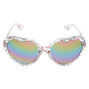 Glitter Heart Shaped Sunglasses - Clear,