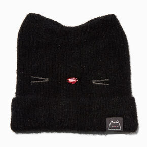 Claire&#39;s Club Black Cat Beanie Hat,