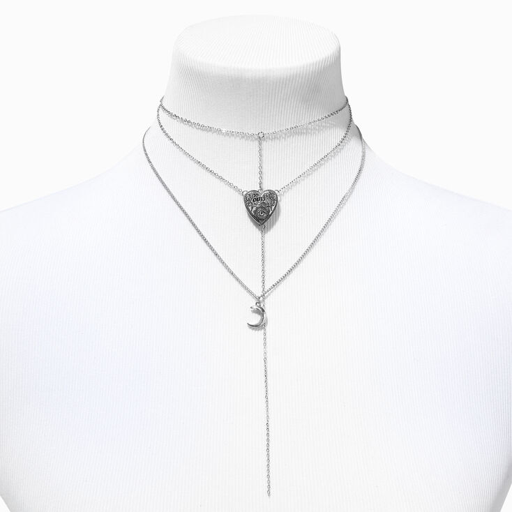 Silver Fortune Teller Multi-Strand Choker Necklaces - 2 Pack,