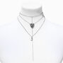 Silver Fortune Teller Multi-Strand Choker Necklaces - 2 Pack,