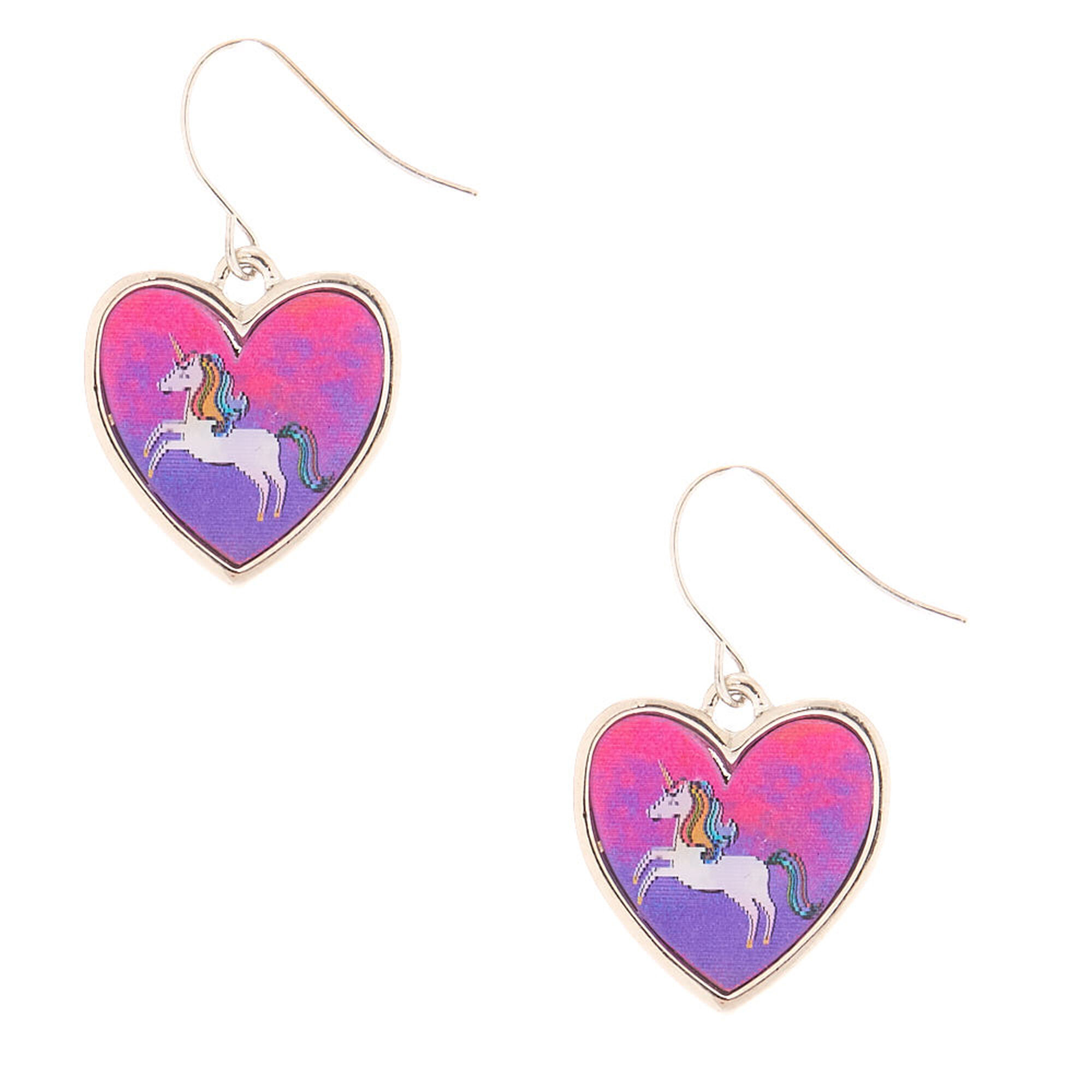 1 Miss Glitter The Unicorn Holographic Drop Earrings Pink