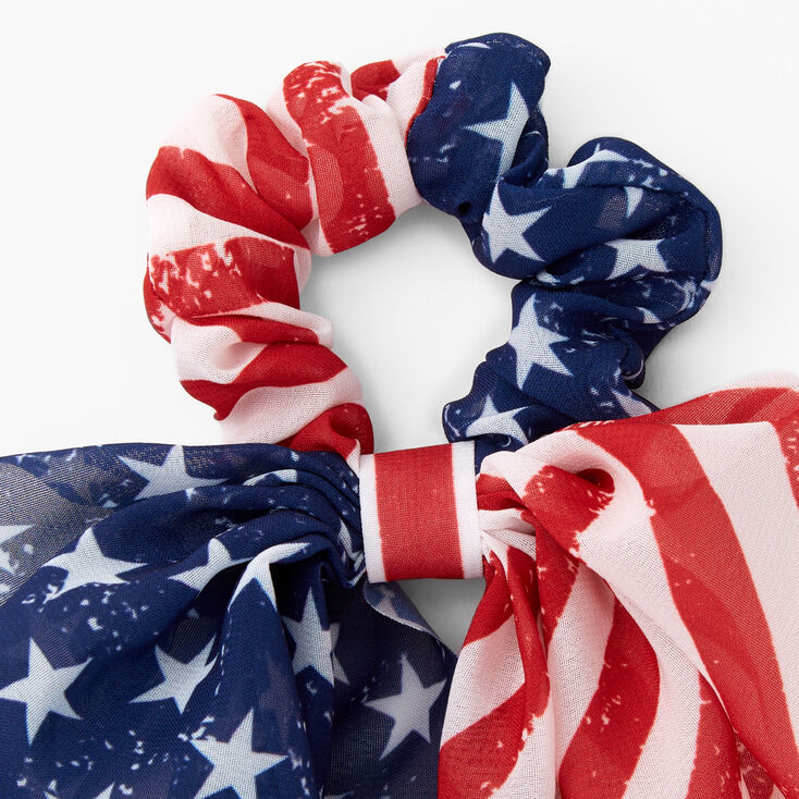 Patriotic American Flag Hair Scrunchie Scarf,