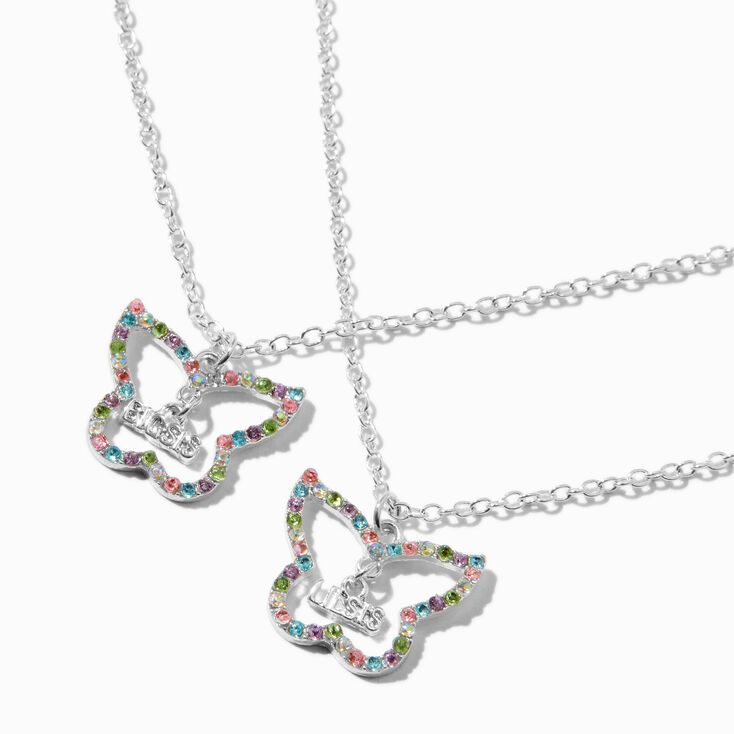 Best Friends Big Sis &amp; Little Sis Butterfly Pendant Necklaces - 2 Pack,