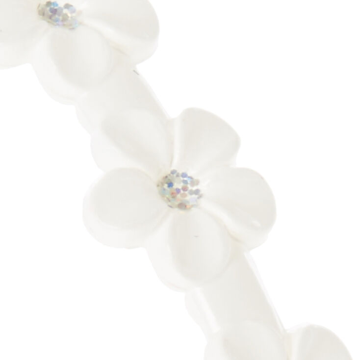 White Flower with Glitter Centres Headband,
