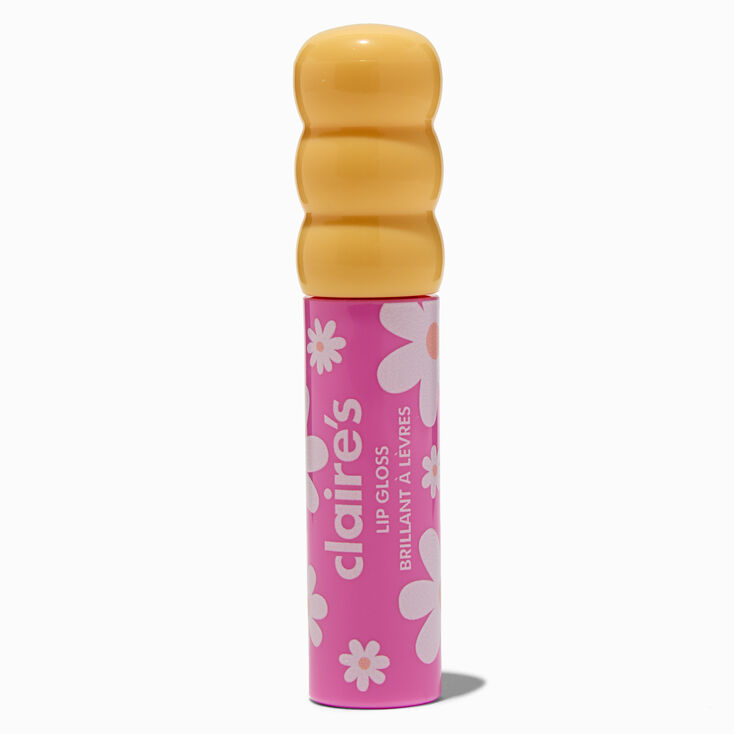 Yellow Daisy Pink Lip Gloss Wand,