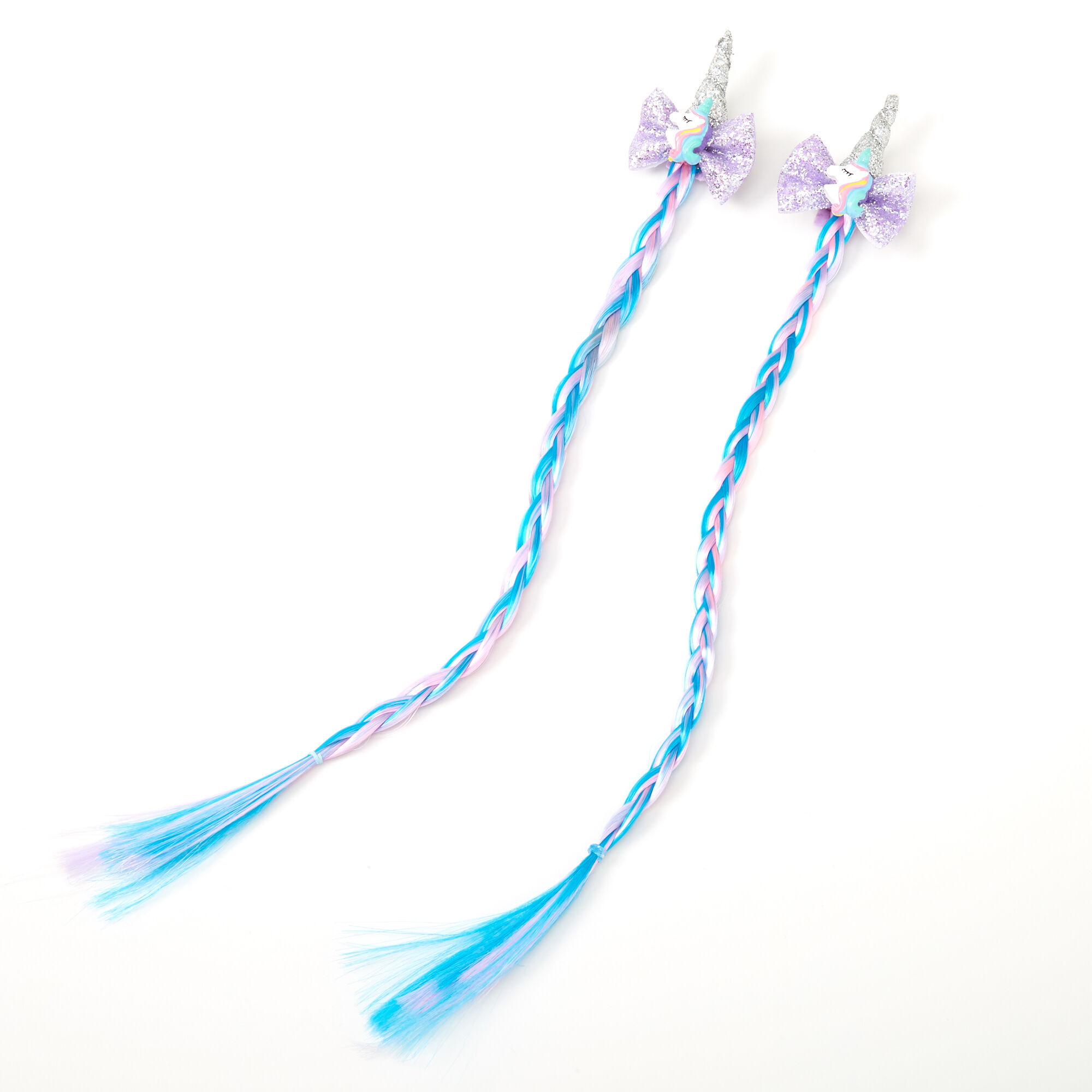 Claire S Club Unicorn Braided Faux Hair Clips 2 Pack Claire S Us