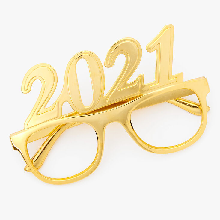 Lunettes r&eacute;veillon du Nouvel An 2021 couleur dor&eacute;e,