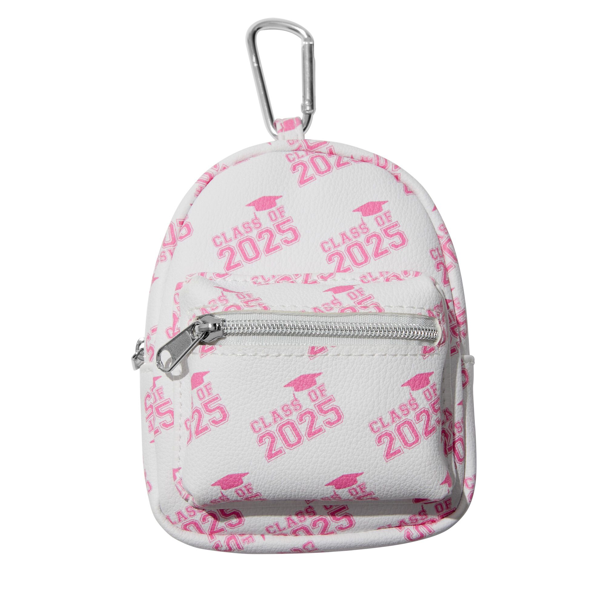 Initial Pearl Mini Backpack Keyring - Blush Pink, B,