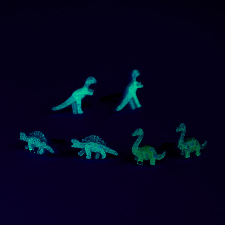 Pastel Dinosaur Glow In The Dark Stud Earrings - 3 Pack,