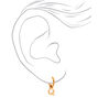 Gold 10MM Initial Huggie Hoop Earrings - Q,