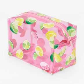 Pink Citrus Transparent Makeup Bag,