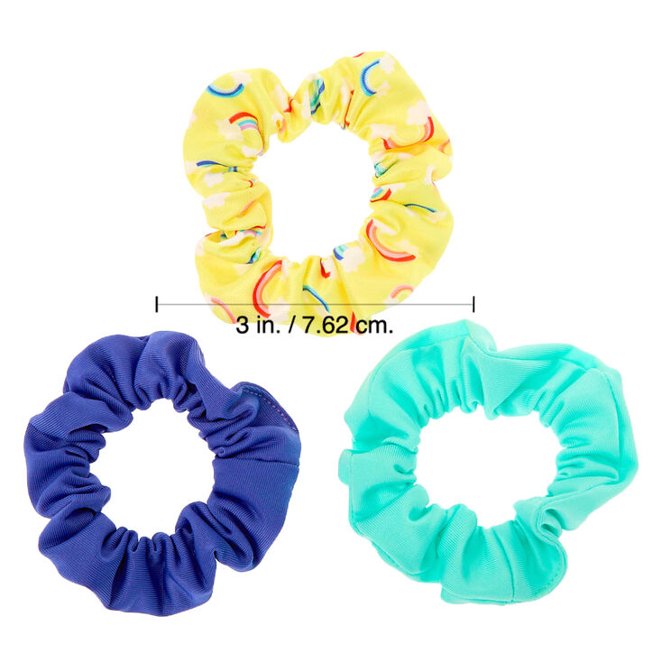 Claire&#39;s Club Small Rainbow Hair Scrunchies - Blue, 3 Pack,