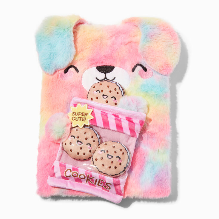 Carnet &agrave; dessin cookies chien arc-en-ciel pastel,