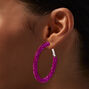 Fuchsia Crystal 50MM Hoop Earrings,