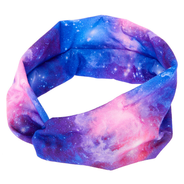 Claire's Bandeau large en jersey motif spatial violet