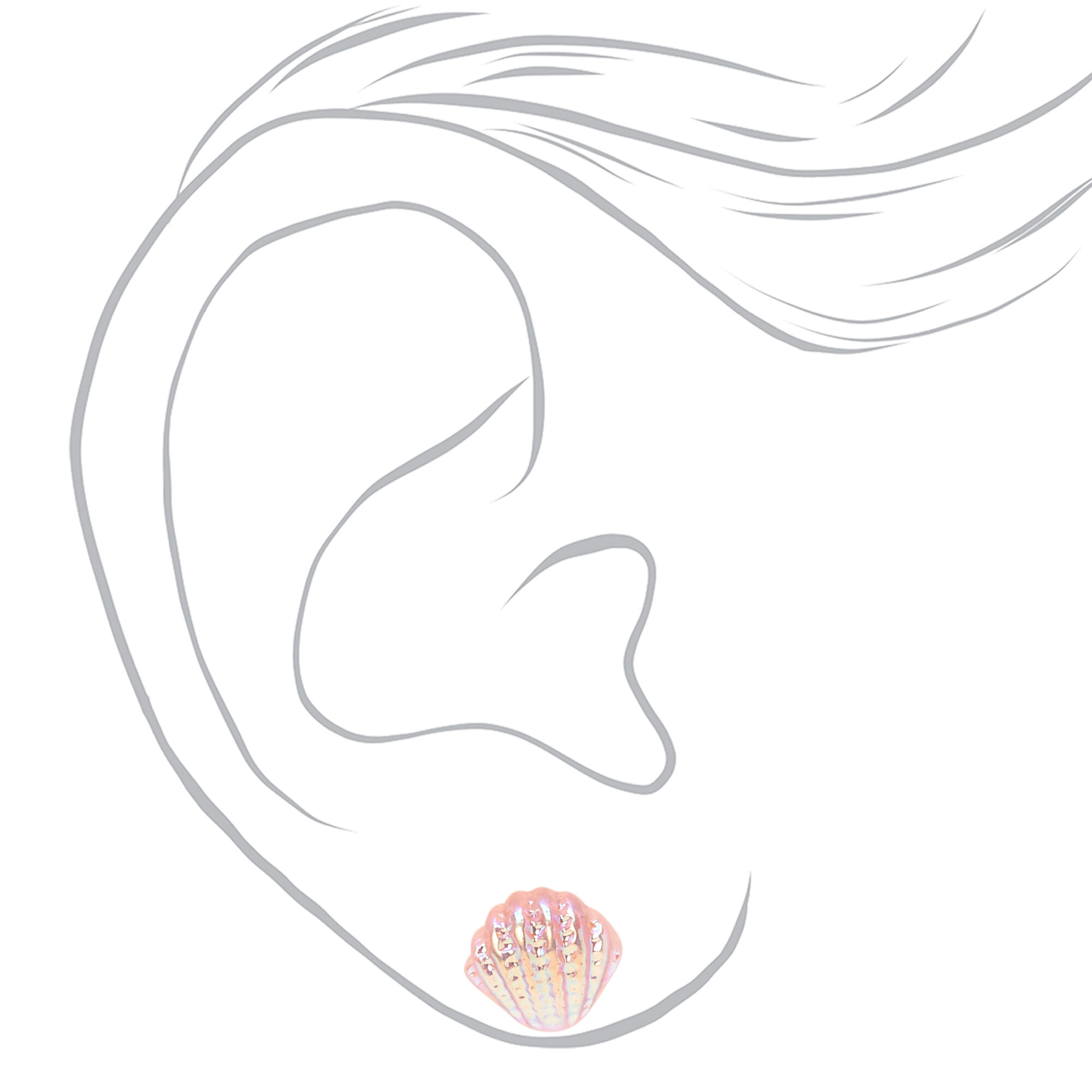 Iridescent Shell Stud Earrings - Pink,