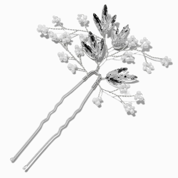 Pearl Cherry Blossom Spray Hair Pins - 2 Pack