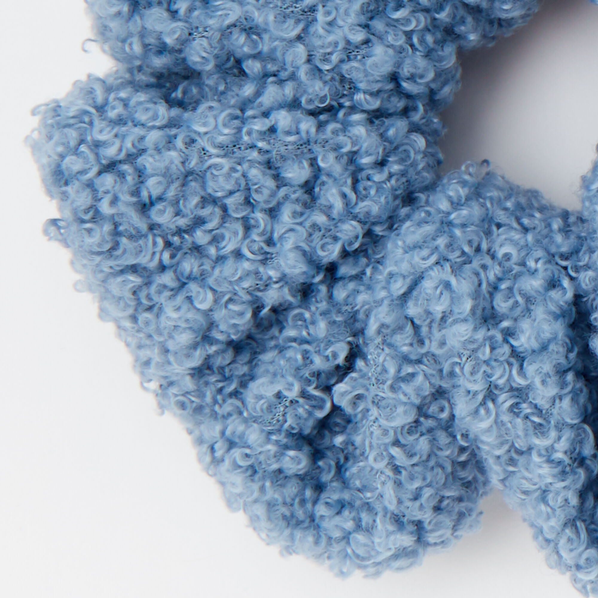 Medium Teddy Hair Scrunchie - Light Blue,
