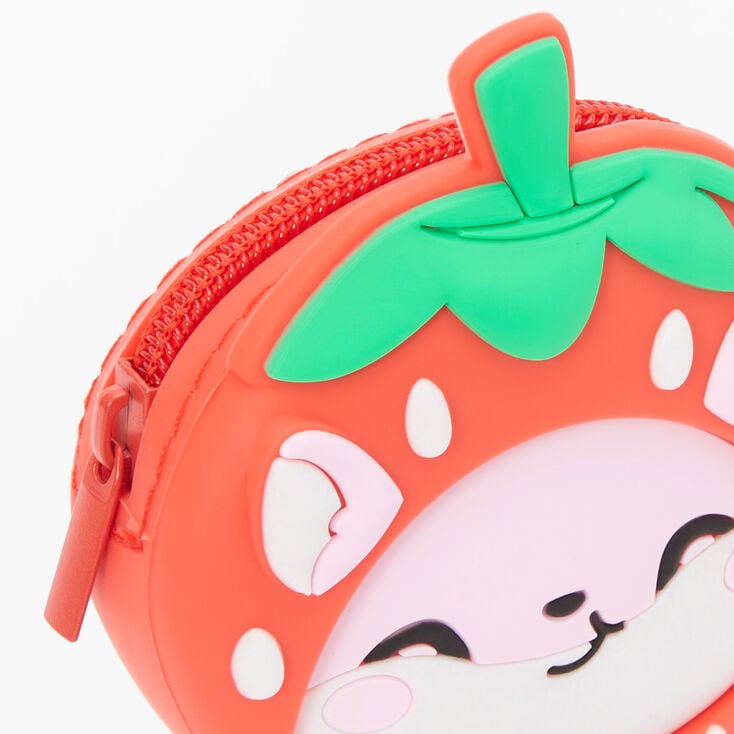 Red Strawberry Hamster Jelly Coin Purse,