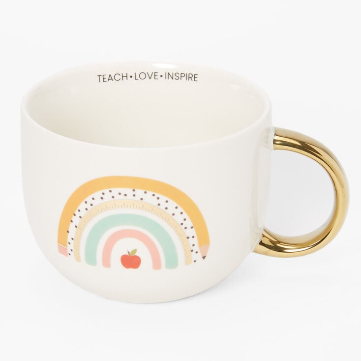 Teach Love Inspire Rainbow Ceramic Mug,