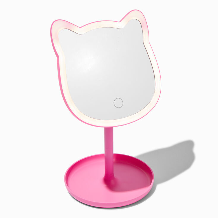 Pink Cat Shaped Light-Up Mirror,