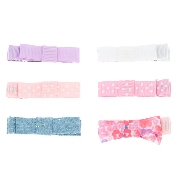 Claire's Club Bow Hair Clips - 6 Pack | Claire's US