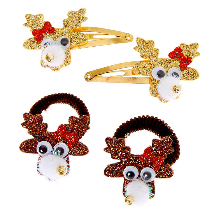 Reindeer Hair Accessories - 4 Pack,