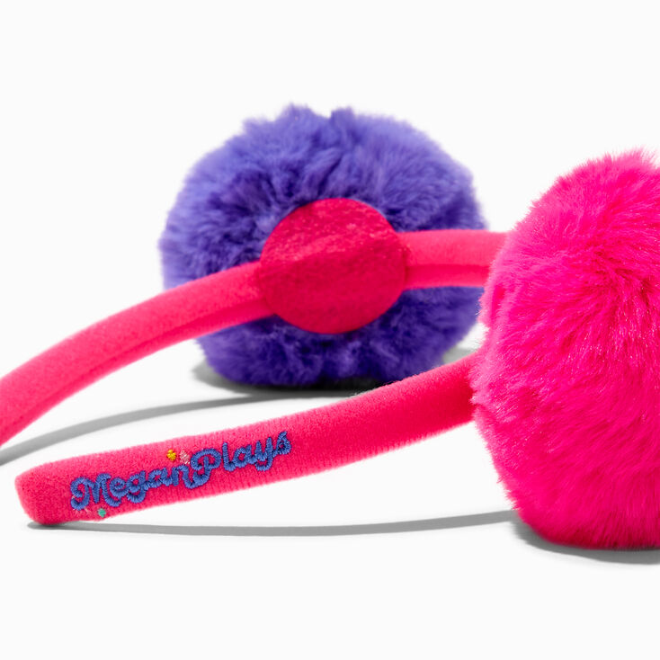 MeganPlays&trade; Claire&#39;s Exclusive Pink &amp; Purple Pom Pom Headband,