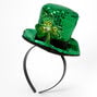 Glitter Shamrock Top Hat Headband - Green,