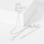 Silver Embellished Star Linear Ear Cuff Drop &amp; Stud Earrings - 3 Pack,