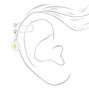 Silver Crystal Enamel Daisy Ear Cuff,