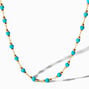 C LUXE by Claire&#39;s 18k Yellow Gold Plated Turquoise Beaded Necklace,