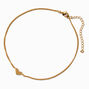 Gold-tone Single Heart Chain Anklet,